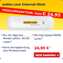 Post Thumbnail of Wetter.com Surfstick im Frühlingsangebot - Maximaler Speed beträgt 3,6 MBit/s