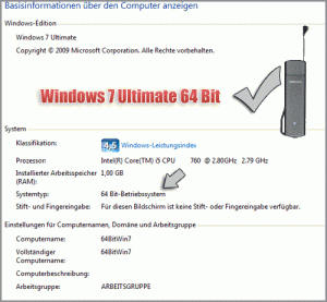 systeminfo Windows 7 64Bit